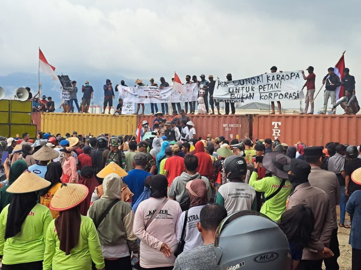 Protest in Morowali. Image source: WALHI