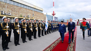 President of the Republic Indonesia, Prabowo Subianto arrives at Pulkovo International Airport, St. Petersburg