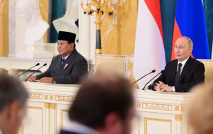 Presiden Prabowo dan Presiden Putin.